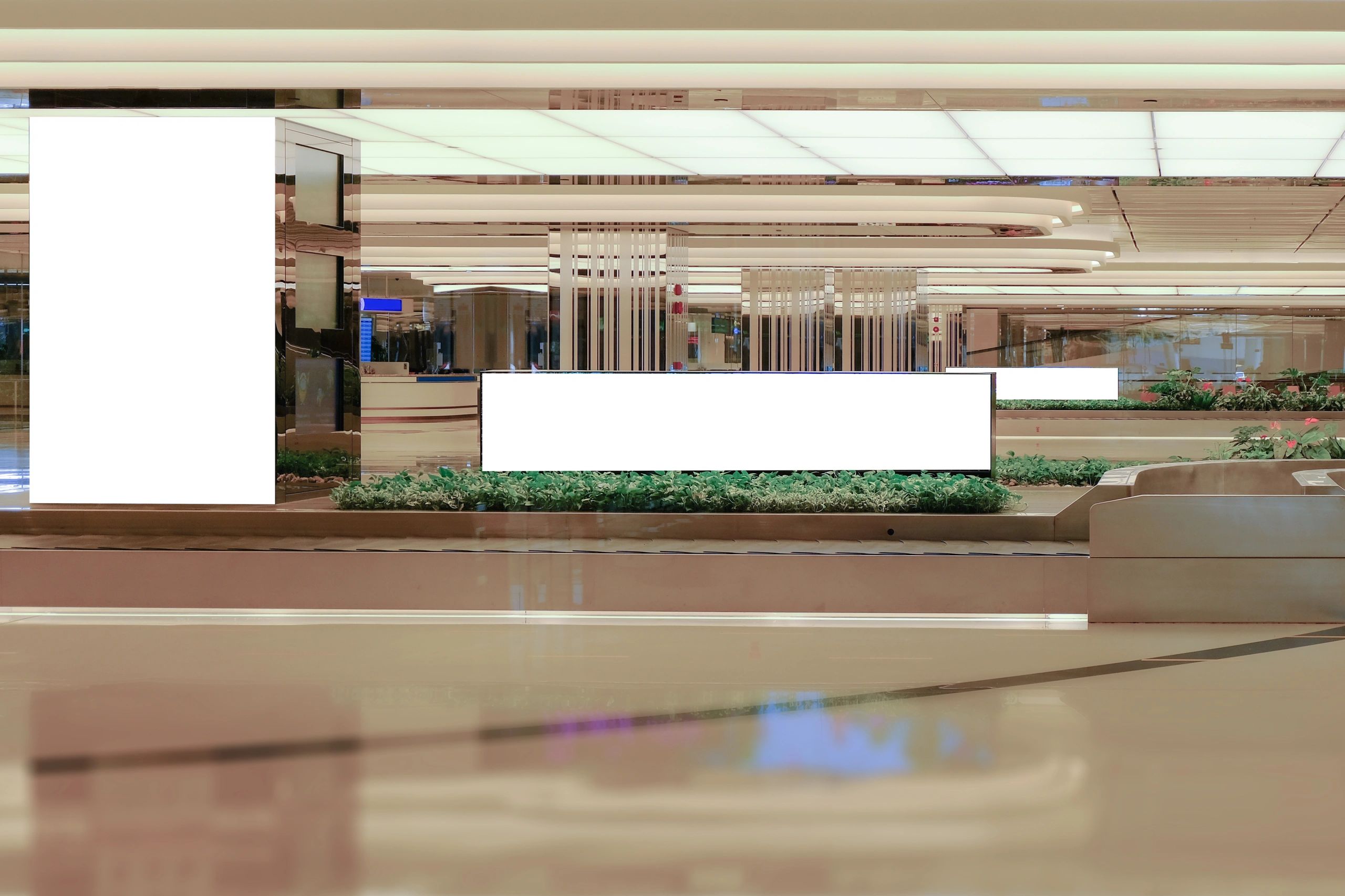 Bright, modern indoor retail space representing a mall experience