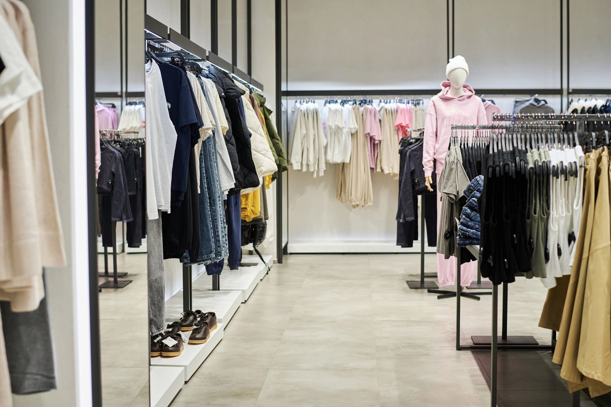 Modern clothing store interior
