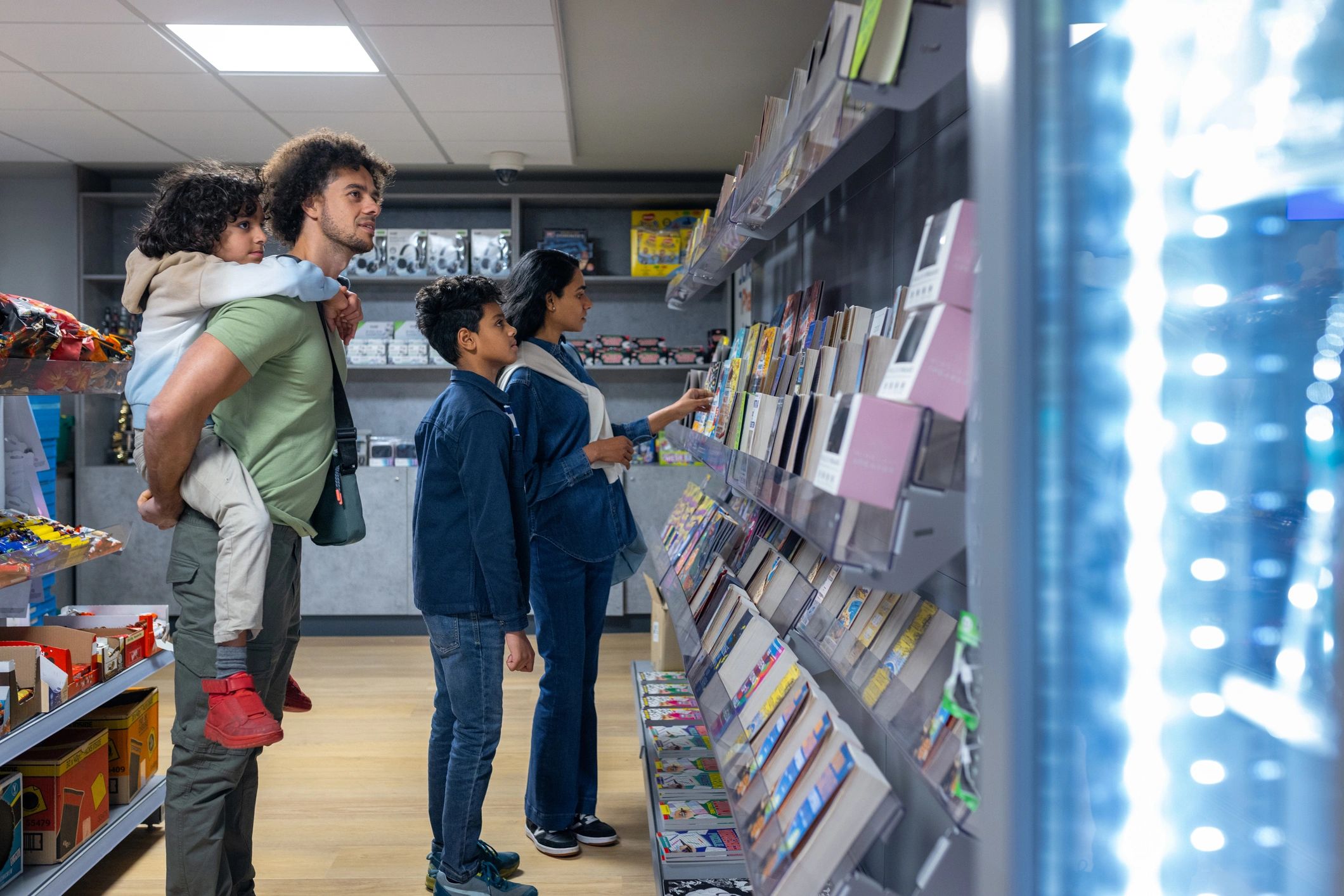 Customers browsing inside a modern retail store