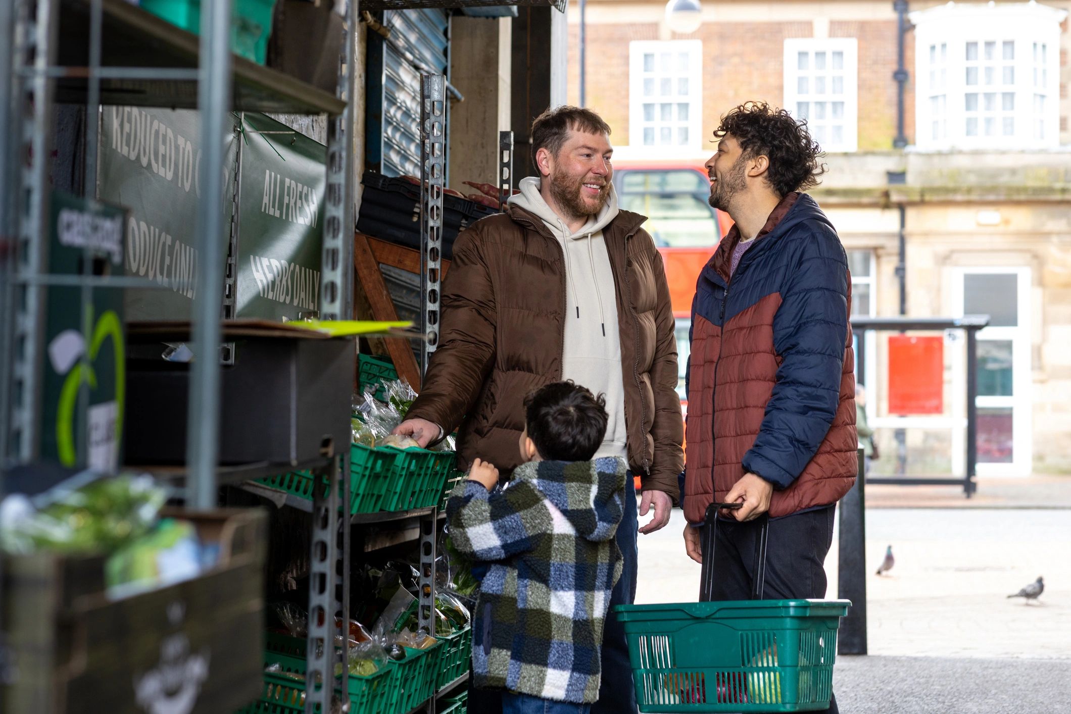 Family choosing fresh food items together