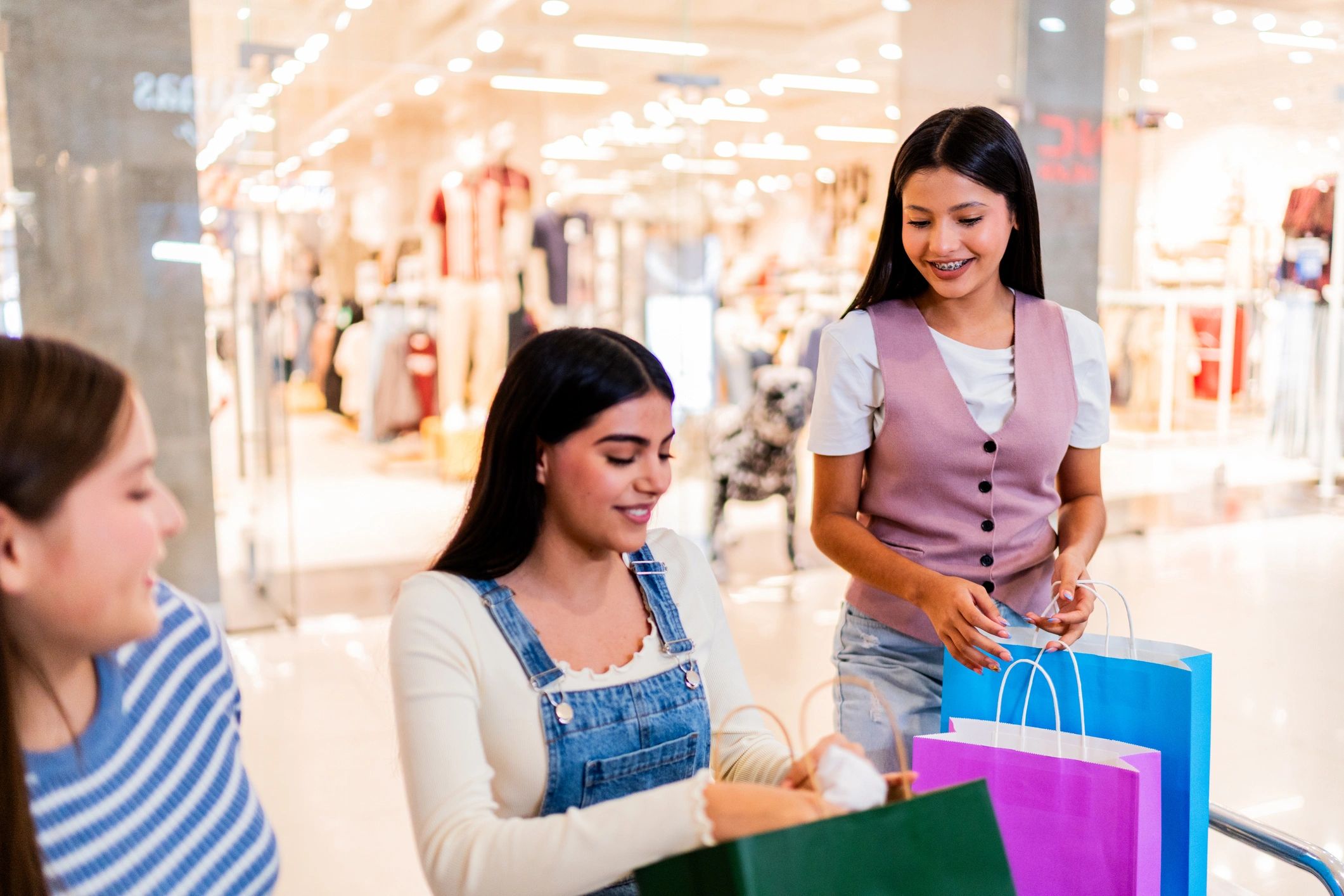 Shoppers at a shopping mall